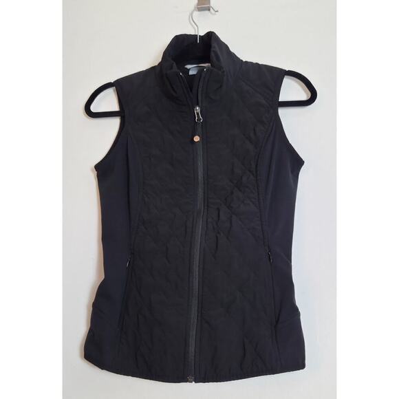 Athleta Vest Womens XS Puffer Black Full Zip Athletic - Picture 1 of 6
